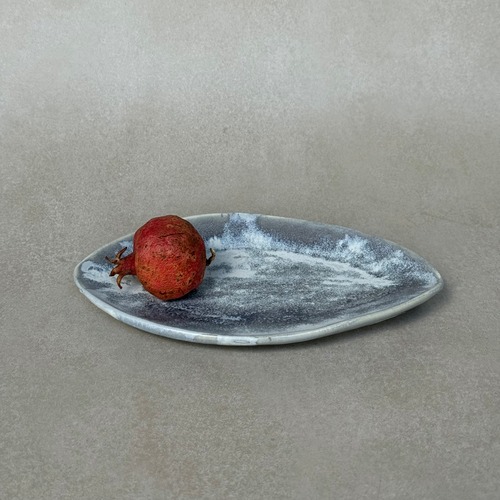 村井 大介　オーバルプレート　チタン釉