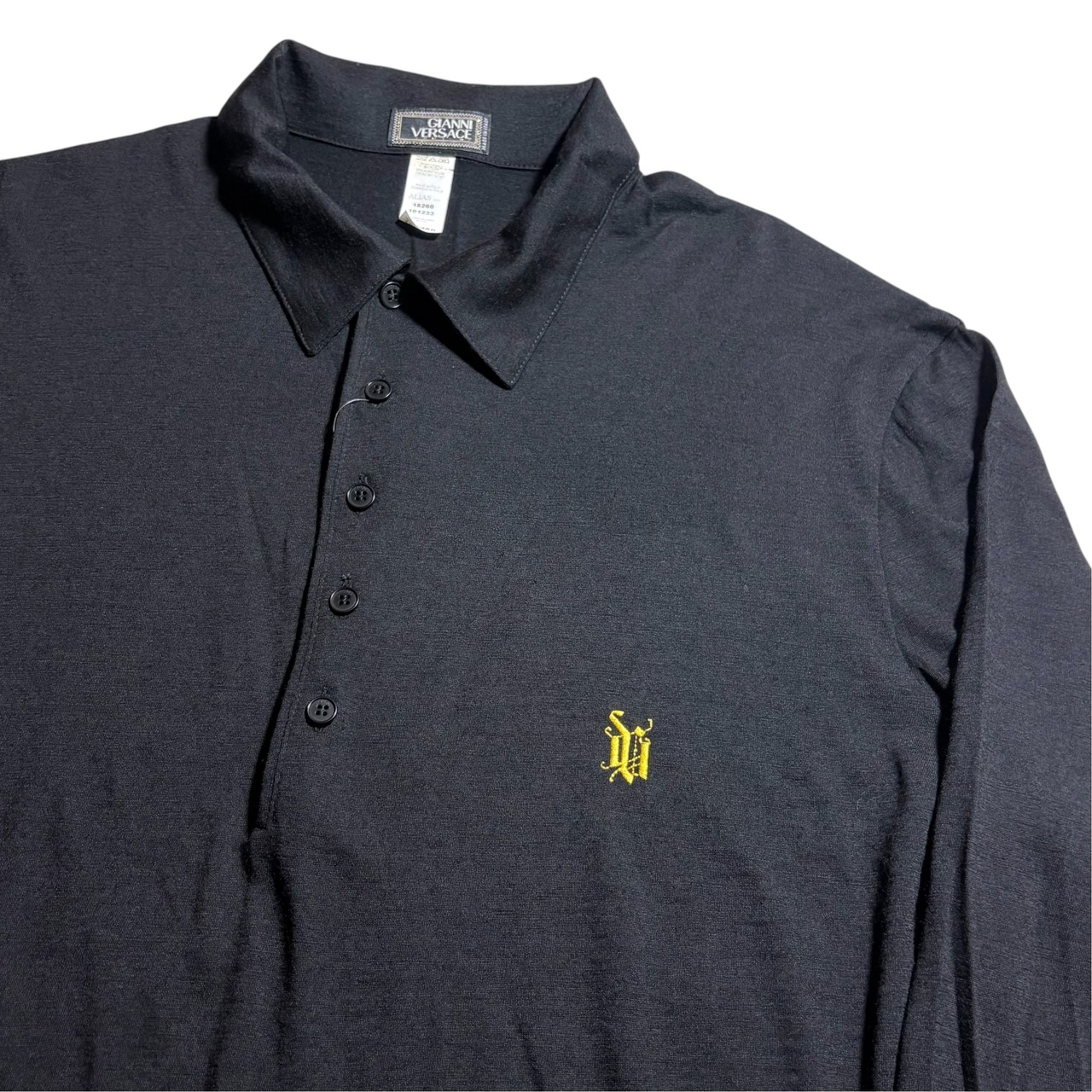 vintage GIANNI VERSACE black knit polo