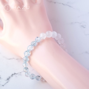 幸運と穏やかな晴空ブレス［ブルートパーズ／ホワイトガーデン／ラベンダーアメジスト］