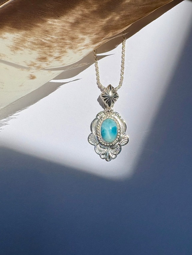 Larimar 18k concho Necklace