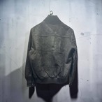 TOUR RECORD リブブルゾン ゴートレザー(山羊) メンズ ブラック Lサイズ