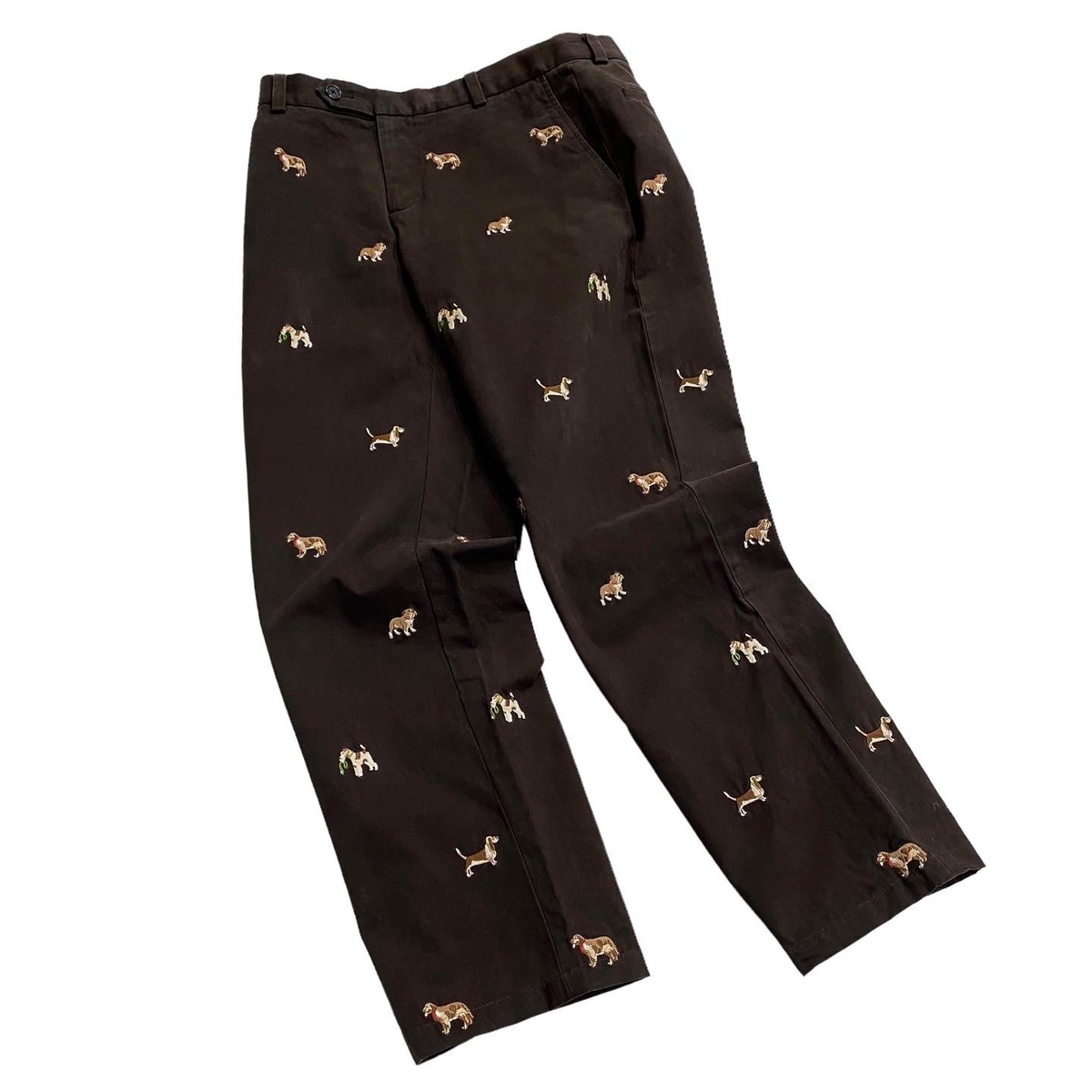 "わんちゃん" BROOKS BROTHERS / Dogs Embroidery Chino Slacks TAPA TAPP