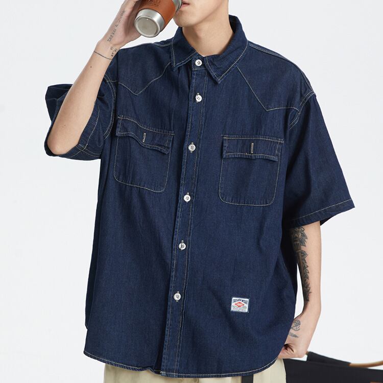 ★DENIM LAPEL SHIRT JACKET　　　A0630