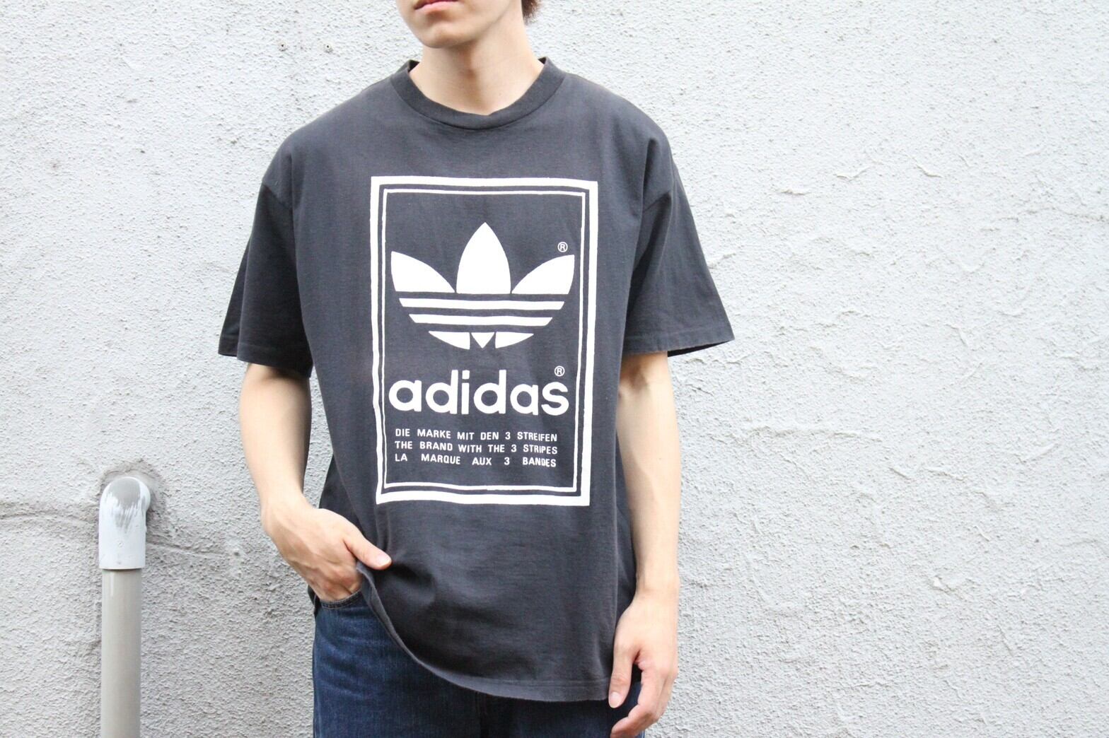 80s adidas S/S tee USA製