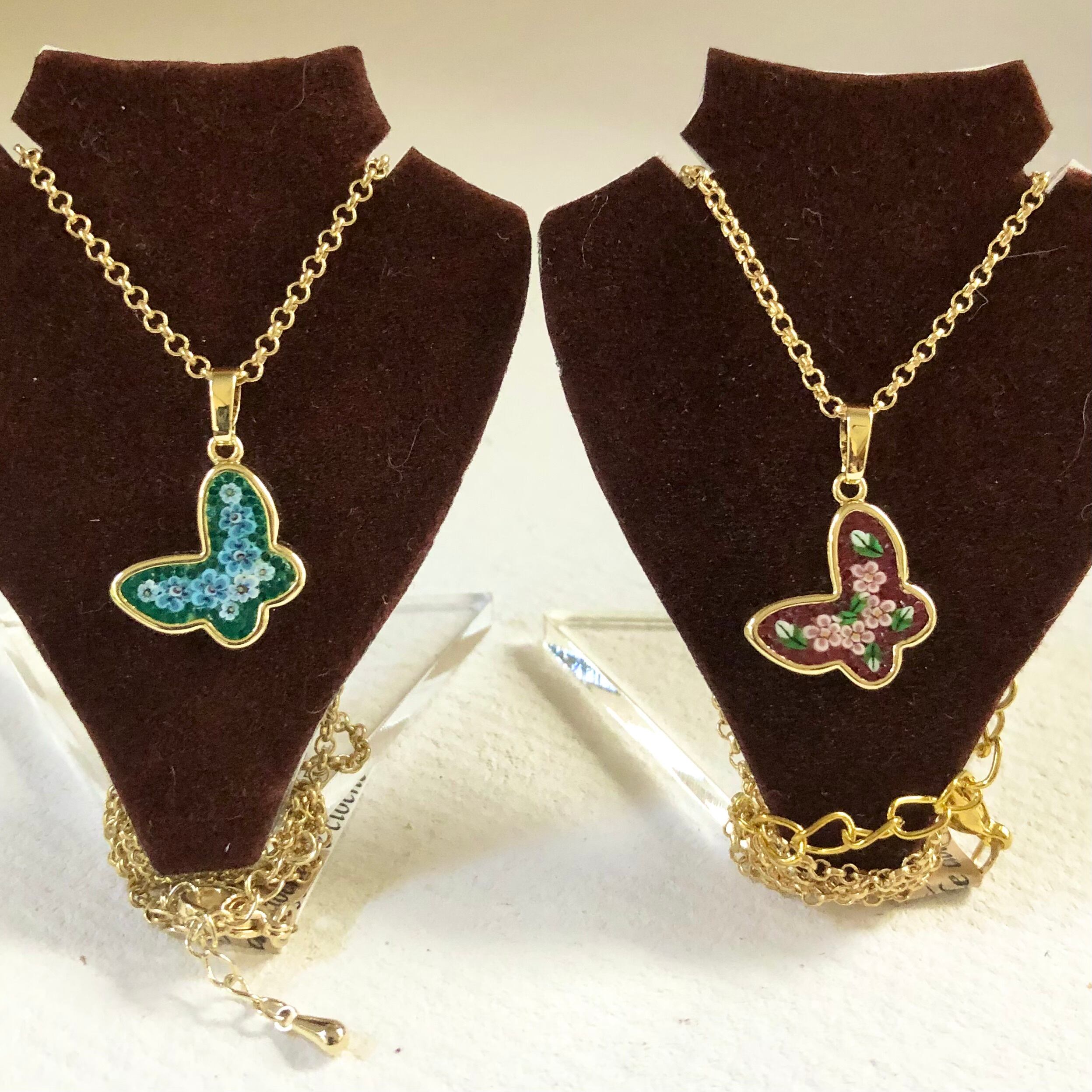 ミクロモザイクの蝶々のネックレス | son de cloche｜ソンデクロッシェ