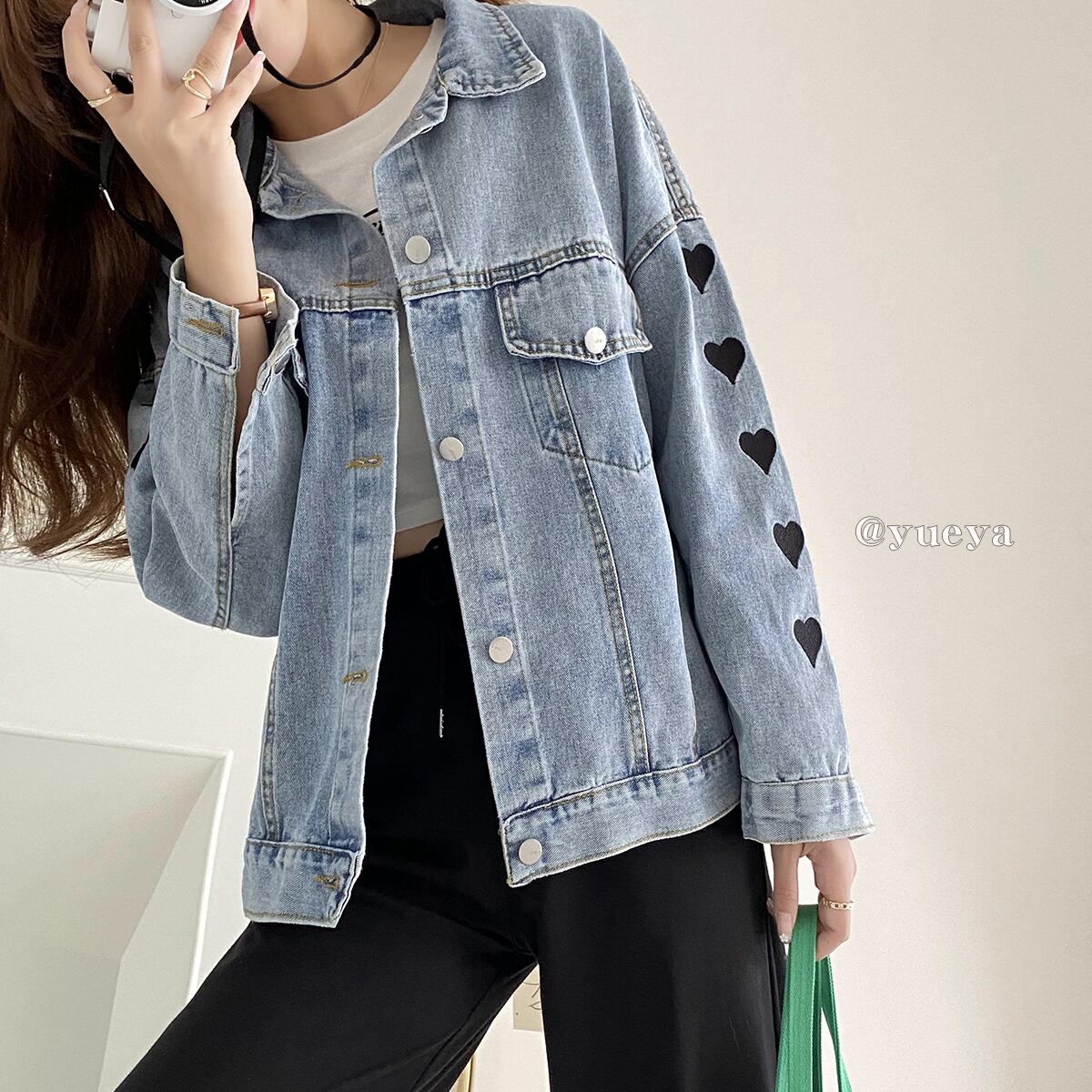 ジャケット オータムスタンダードルーズトップス レッド レトロ 刺繍 秋物 クレセントシティ52034503303