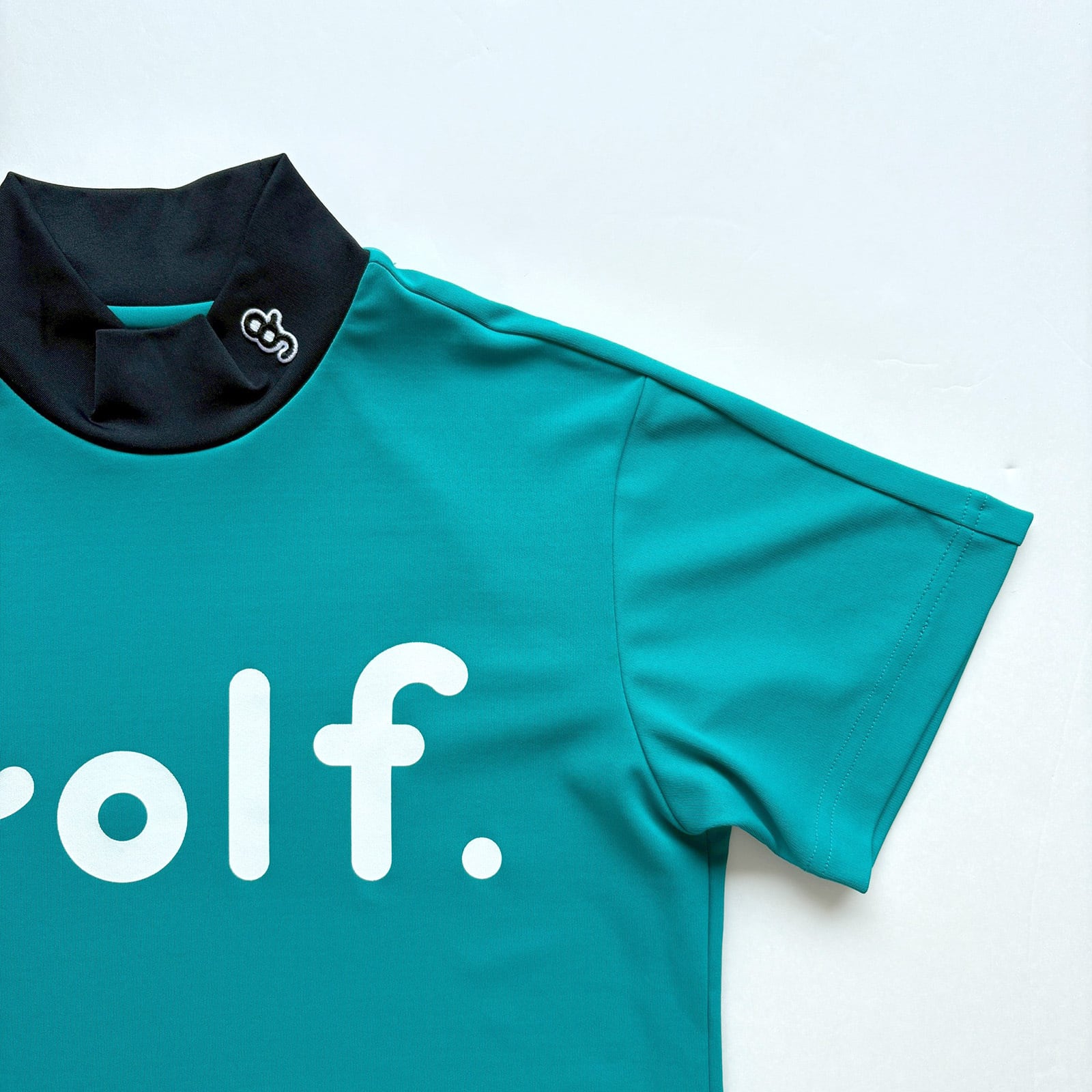 8G SHOOT モックネックシャツ TURQUOISE/BLACK L WOMEN'S】LOGO PRINT MOCK NECK SHIRT -TURQUOISE / BLACK- | 8G SHOOT