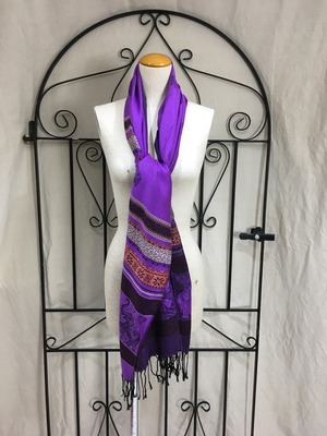 PASHMINA PATTERNED ALL OVER PASHMINA100% LARGE SIZE SHAWL/パシュミナ総柄パシュミナ100%大判ショール(ストール)