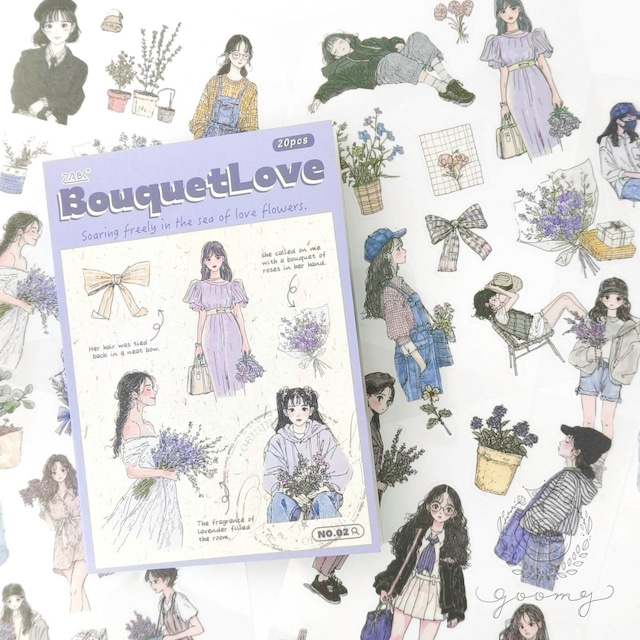 【期間限定SALE】シールブック Bouquet Love <S1055>