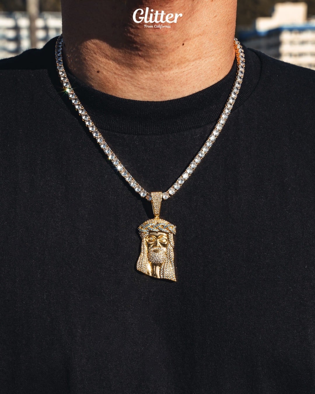 Iced Out Jesus Pendant【GOLD/SILVER】 | Glitter