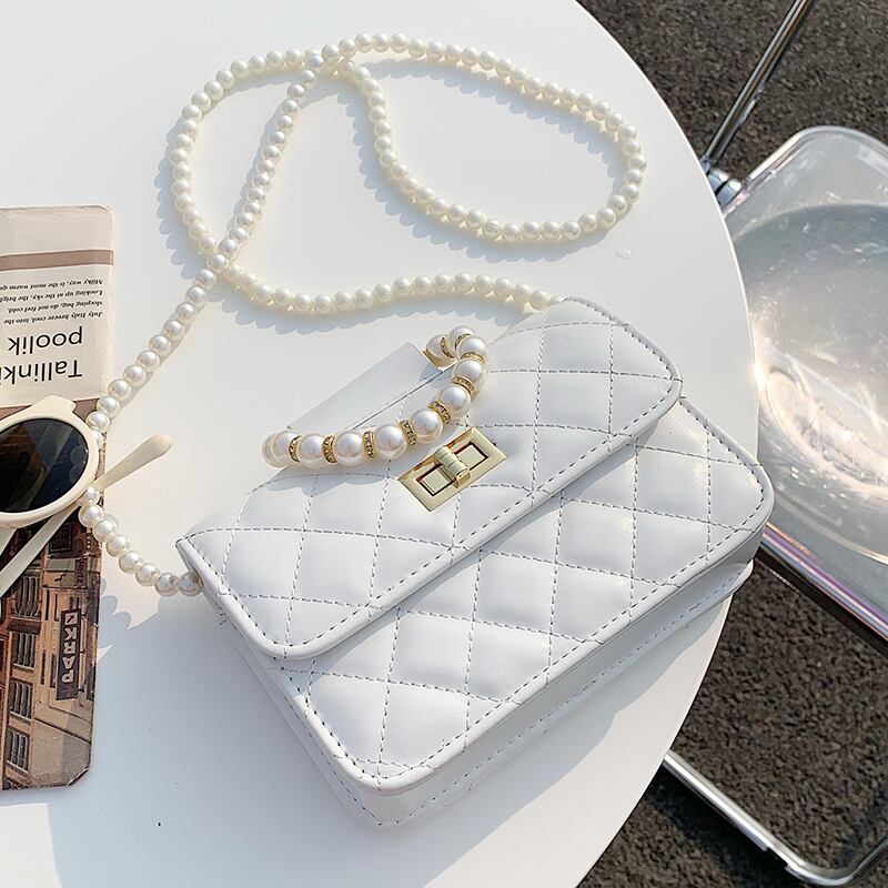 サマーパールチェーン レッド 夏物 真珠 メッセンジャーバッグ Tiancai_Wing_Bag46411499742