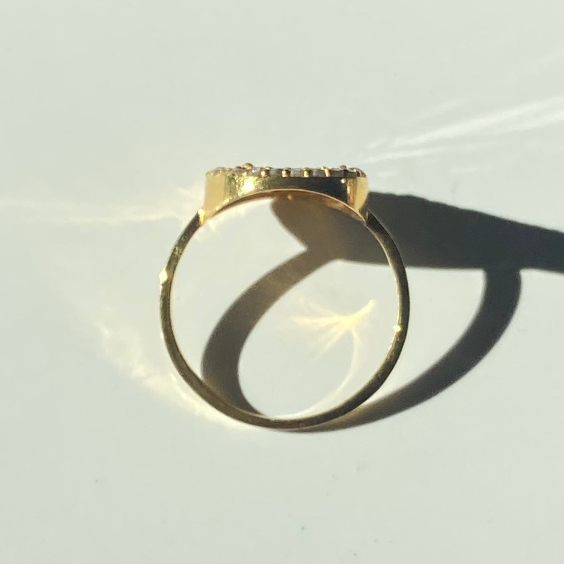 K14YGヘイローリング /#15 /スライスダイヤモンド | QUIALA