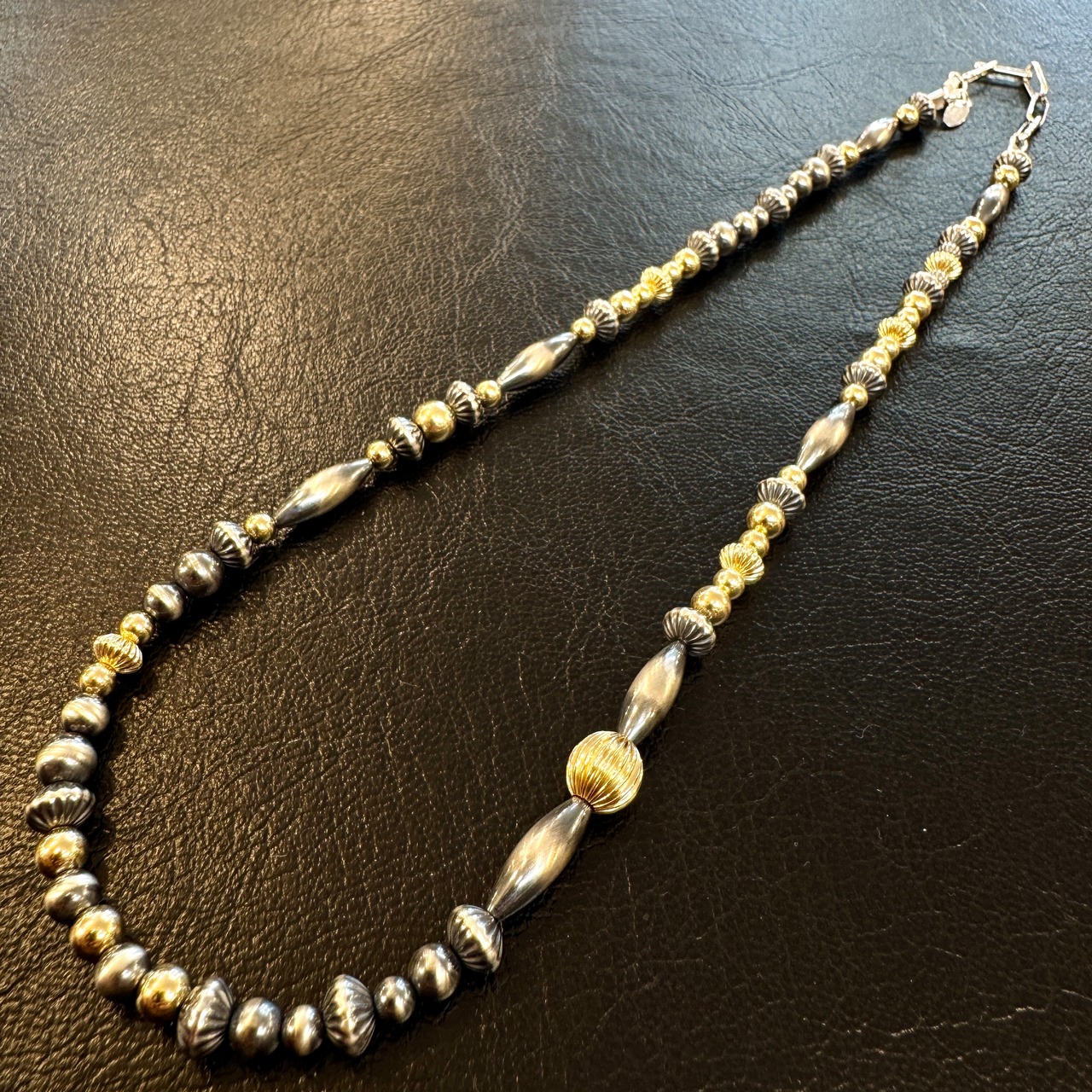 ブライト（Bright）ネックレス（Wave Silver Gold Combination) 45〜50cm - 1