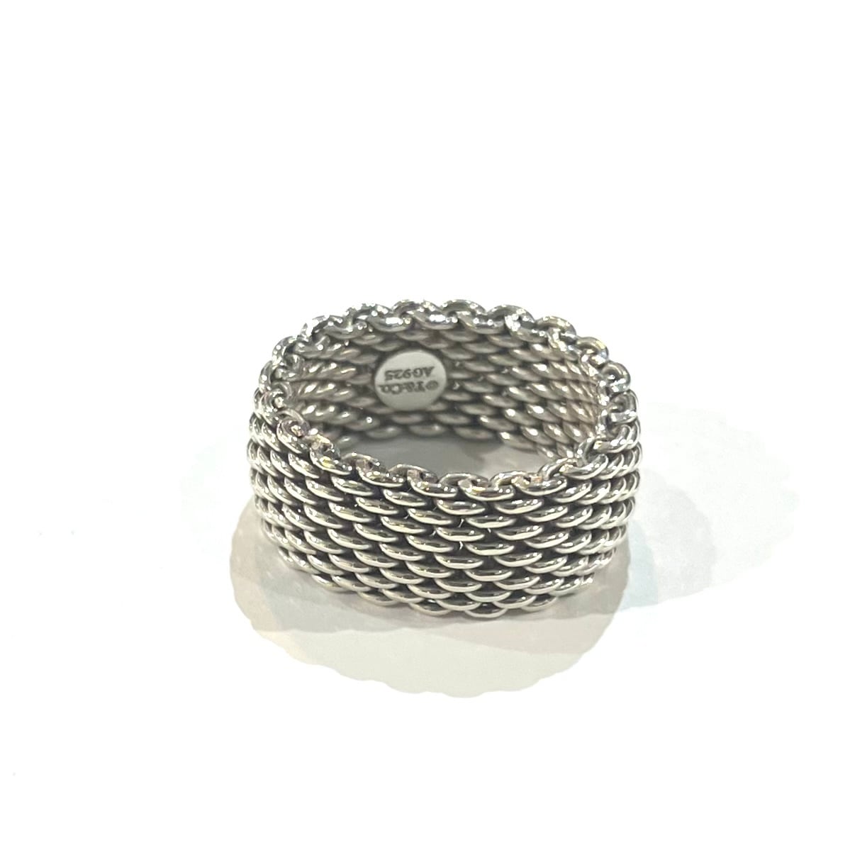希少【TIFFANY＆CO】2449 【16.5号】ティファニーサマセットメッシュ