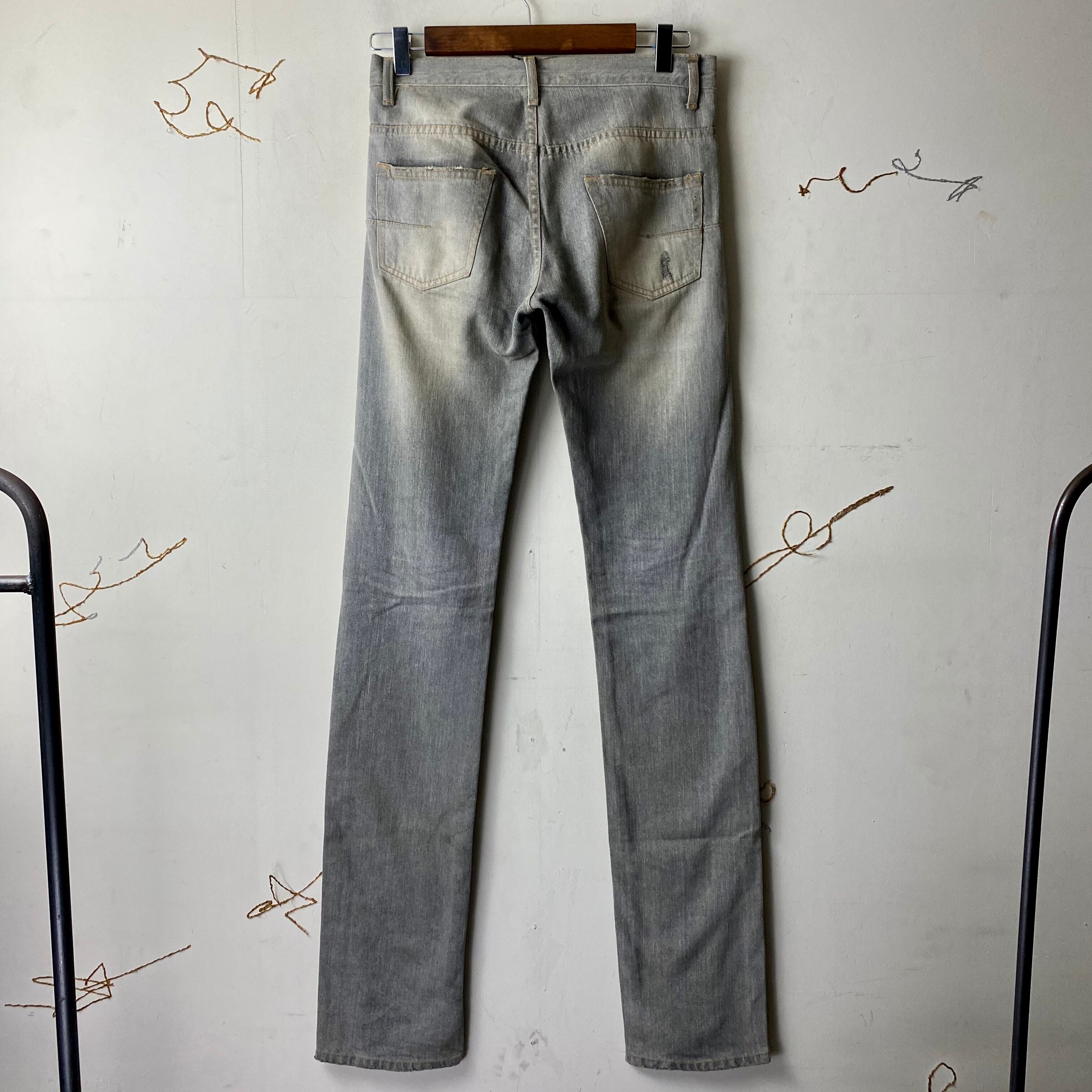 2006SS DIOR HOMME faded gray denim skinny pants | NOIR ONLINE