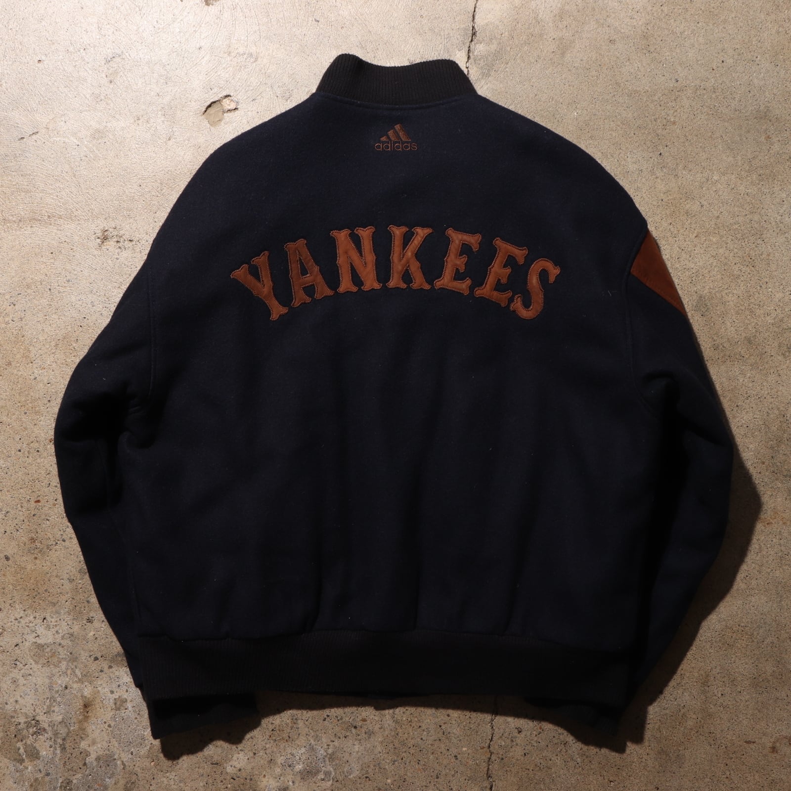 美品 M Adidas Yankees スエードレザー 刺繍 スタジャン ヤンキース 