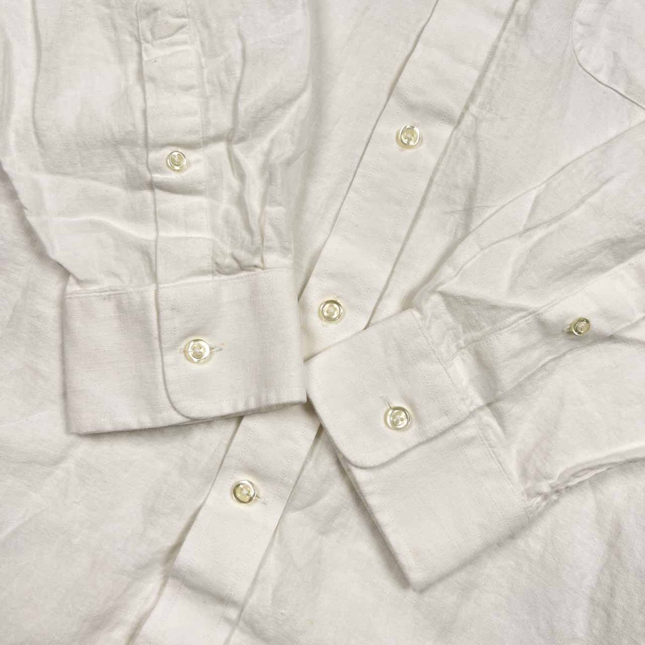 90s LANDS' END ランズエンド Baird McNutt Irish Linen BD ボタンダウン 長袖 ワイシャツ ドレスシャツ 42-82/ホワイト メンズ ビンテージ