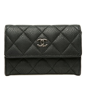 シャネル マトラッセ ココマーク カードケース コインケース 名刺入れ 小銭入れ ブラック キャビアスキン レディース CHANEL 【中古】
