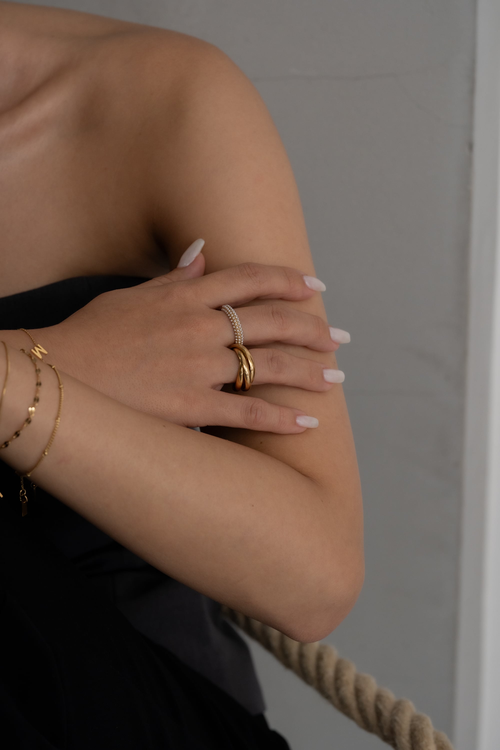 Chubby Many Pearl Ring | ebine(エビネ)|金属アレルギー対応アクセサリー