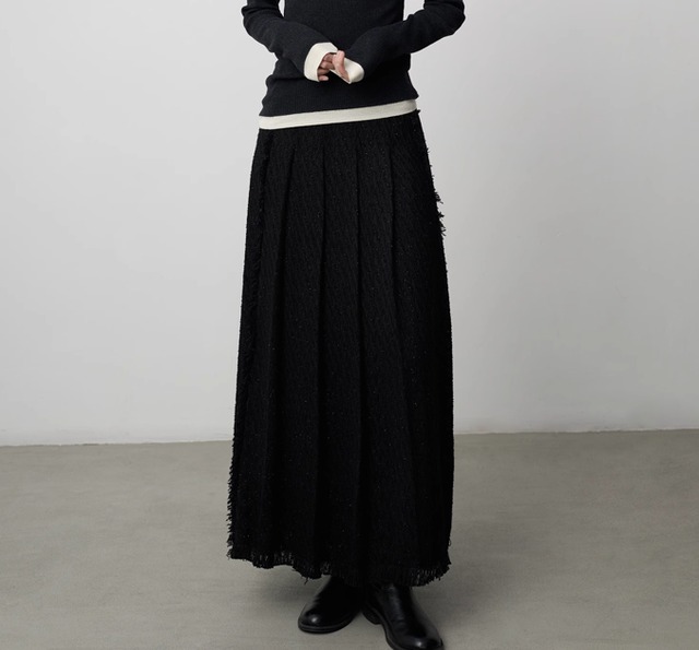 fringe a-line skirt【2024020101】