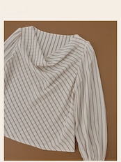 Brume Rayée Draped Blouse F0786
