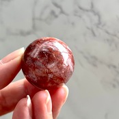 ヒマラヤレッドクォーツB*ヘマタイトインクォーツ*スフィア*マニカラン水晶*天然石インテリア*パワーストーン*置き物