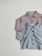 【 minirobe / 予約 】Woody stripe shirt