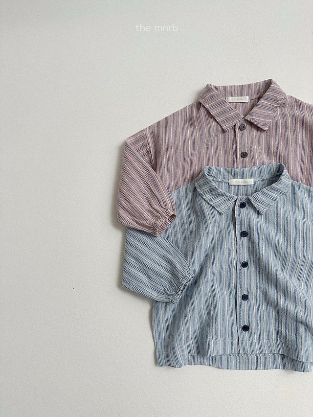 【 minirobe / 予約 】Woody stripe shirt