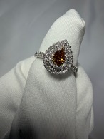 天然オレンジダイヤモンド(0.381ct)リング/PT900・K18YG