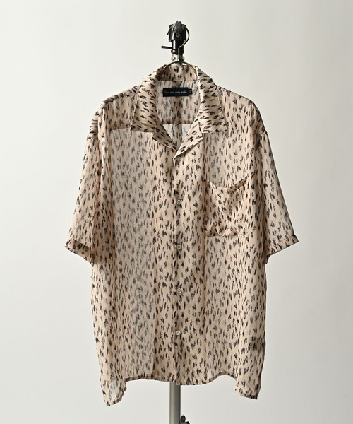 many men many mind Leopard print open collar short sleeve shirt (IVO) M2515100