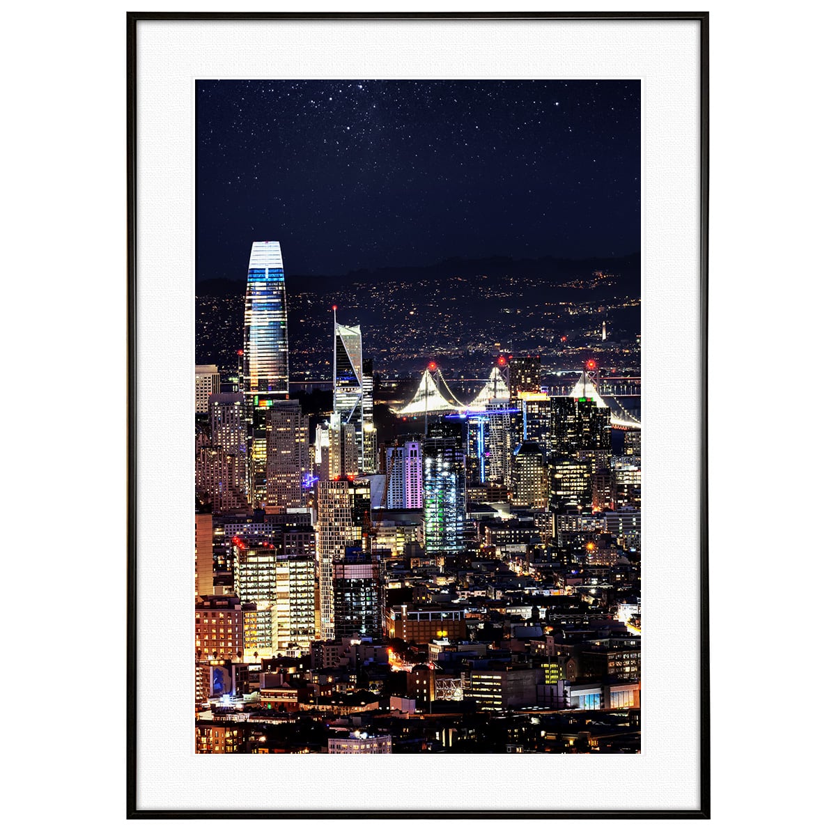 夜景写真 アメリカロサンゼルス インテリアアートポスター額装 AS0457