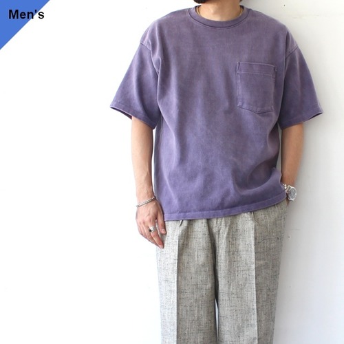 weac. HARDY 顔料染め超ヘビーウェイト天竺クルーネックT　（Purple）