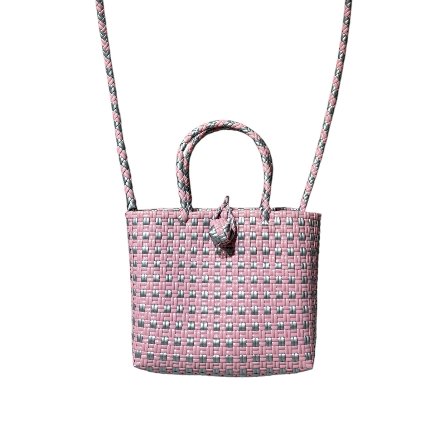 2WAY SHOULDER BAG - DOT / PASTEL PINK × SILVER