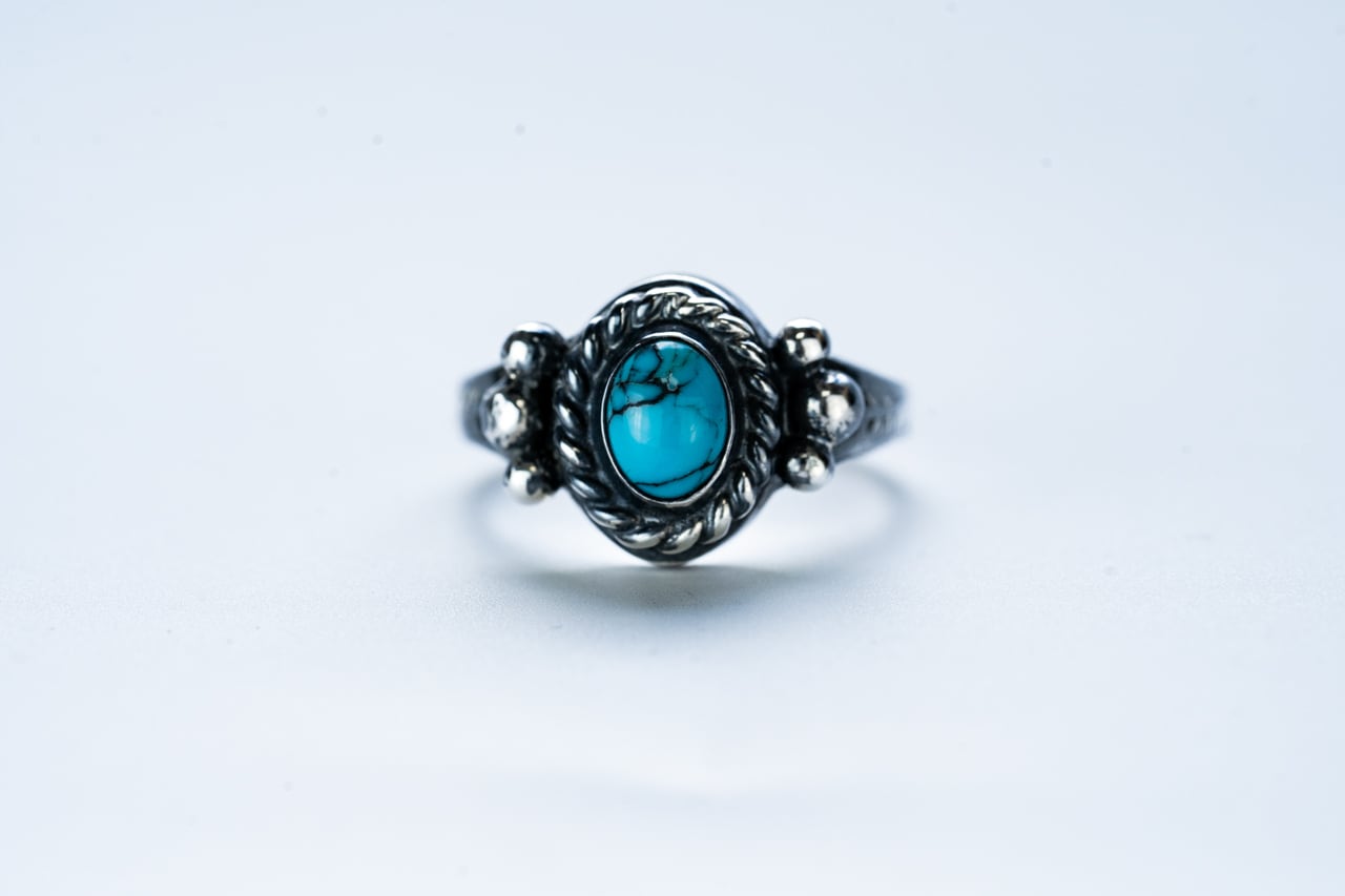 R-094 Native oval signet ring (turquoise)