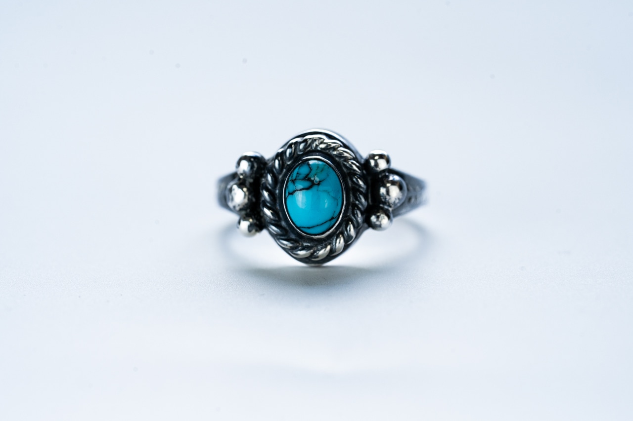 R-094 Native oval signet ring (turquoise)