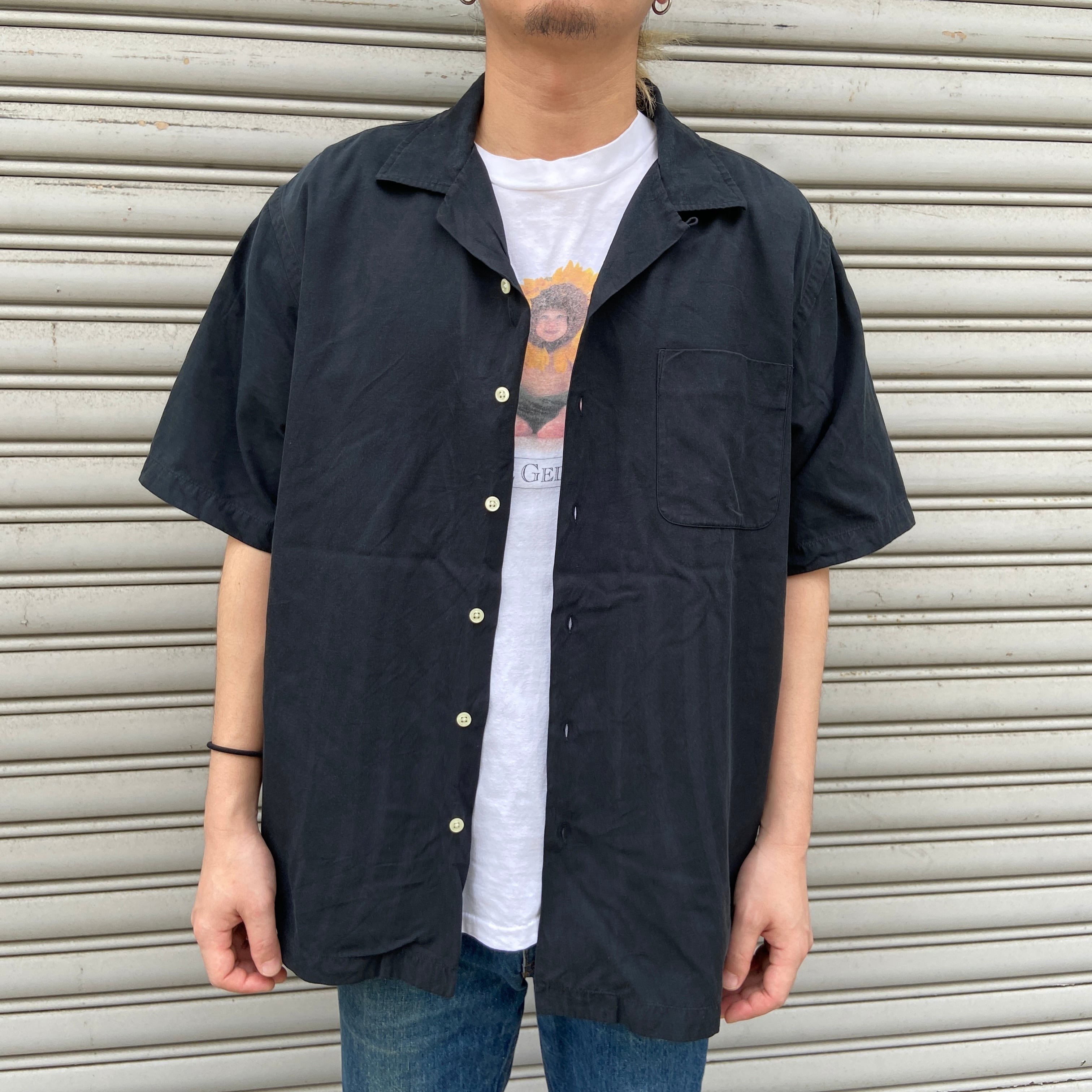 Polo Ralph Lauren CALDWELL L ポニー無し　シルク ラルフローレン CALDWELL シルクコットンオープンカラーシャツ ポニー