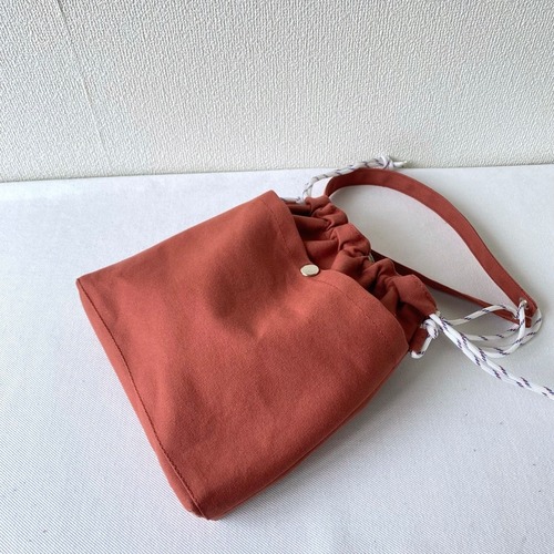【全6色】巾着ショルダーバッグ／倉敷帆布 11号帆布【受注制作】