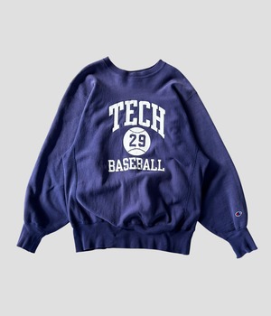-Champion- Vintage 90s XL TECH BASEBALL Reverse Weave Sweat made in USA