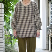 Dockers check henry neck long sleeve tee