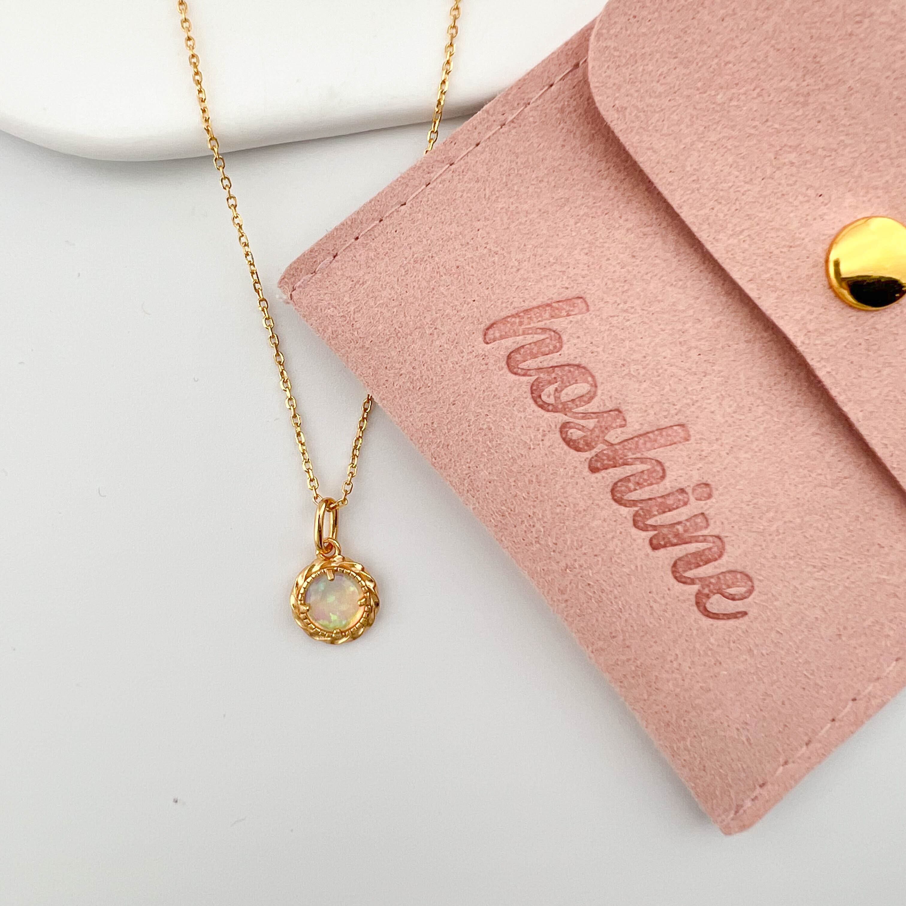 S925シルバー 合成オパール ネックレス