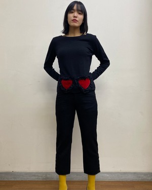 velour hearts sweater