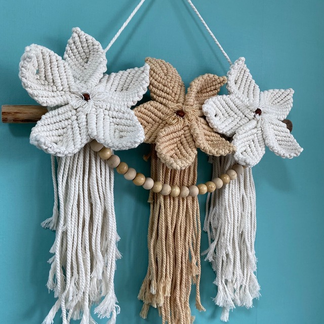 macrame tapestry plumeria マクラメ タペストリー プルメリア ハワイ ドリームキャッチャー CAHAYA