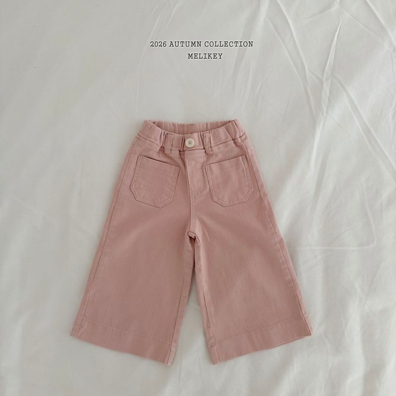 韓国子供服 / 26Autumn / 〖取寄〗Melikey / コットン10分丈ワイドパンツ / 女子服 *XS~JM*
