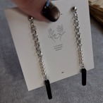 ヨーロッパヴィンテージチェーン　クリスタルパール　　ピアス/イヤリング