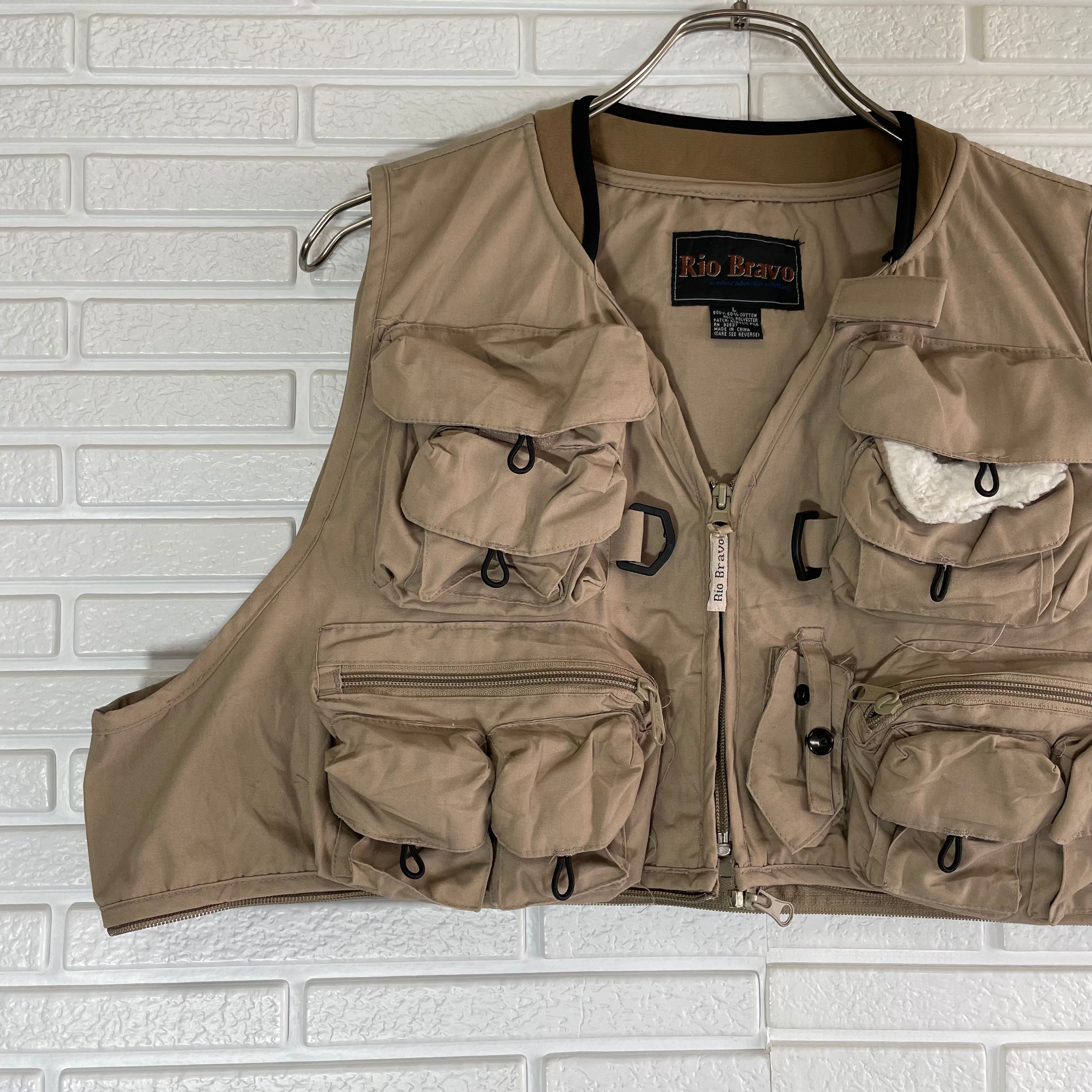 Rio Bravo フィッシングベスト L カーキ 多機能ポケット | 古着屋OLDGREEN