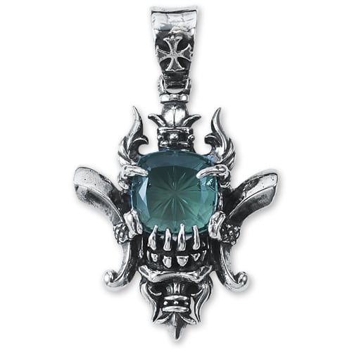 【TRAVIS WALKER DOUBLE CROSS トラヴィスワーカー ダブルクロス ペンダント】ロイヤルチョンプスペンダントw/グリーンクリスタル【送料無料】