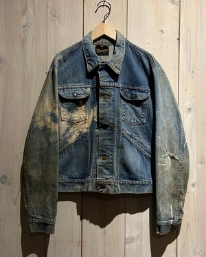 【a.k.a.C.a.k.a vintage】"70's" "Wrangler" "124MJ" Bleach × Aging Denim Jacket