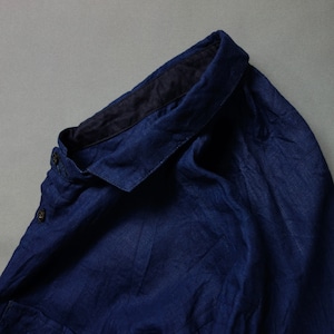 classic frenchwork indigo-linen shirt