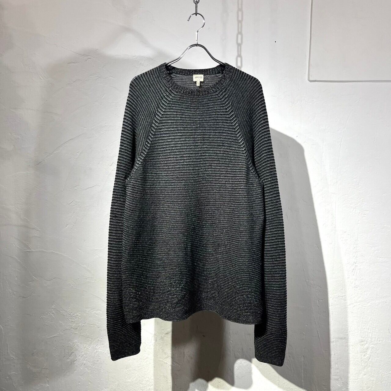 90s ARMANI COLEZZONI Border Pattern Knit Italy製