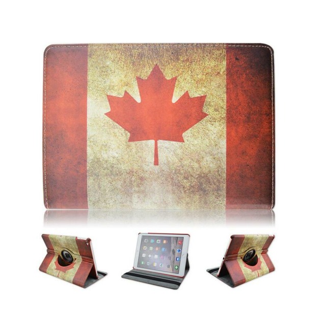 ★送料無料★ iPadケース 国旗 カナダ タブレット ケース PU レザー 革 おしゃれ ipad 2017 2018 9.7インチ